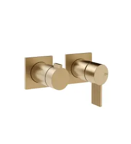 Gessi Inverso Rigato Bateria prysznicowa podtynkowa 2-drożna - element zewnętrzny Warm Bronze Brushed PVD 73538.726