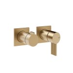 Gessi Inverso Rigato Bateria prysznicowa podtynkowa 2-drożna - element zewnętrzny Warm Bronze Brushed PVD 73538.726