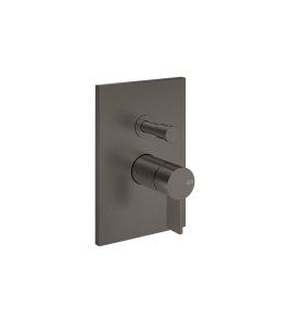 Gessi Inverso Rigato Bateria wannowo-prysznicowa podtynkowa 2-drożna - element zewnętrzny Black Metal Brushed PVD 73579.707