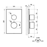 Gessi Inverso Rigato Bateria podtynkowa termostatyczna 2-drożna - element zewnętrzny Finox Brushed Nickel 73535.149