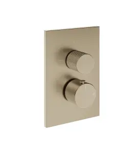 Gessi Inverso Rigato Bateria podtynkowa termostatyczna 3-drożna - element zewnętrzny Finox Brushed Nickel 73537.149