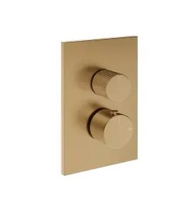 Gessi Inverso Rigato Bateria podtynkowa termostatyczna 2-drożna - element zewnętrzny Warm Bronze Brushed PVD 73535.726