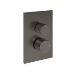 Gessi Inverso Rigato Bateria podtynkowa termostatyczna 3-drożna - element zewnętrzny Black Metal Brushed PVD 73537.707