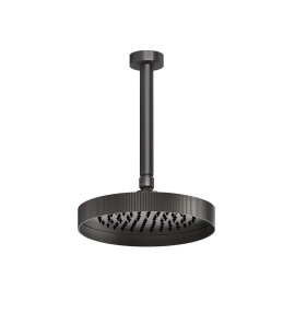 Gessi Inverso Rigato Deszczownica z ramieniem sufitowym (długość regulowana) Black Metal Brushed PVD 63550.707
