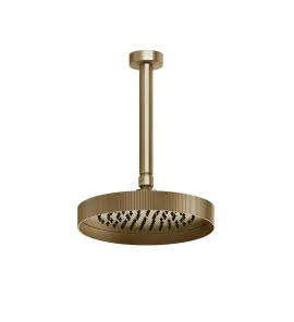 Gessi Inverso Rigato Deszczownica z ramieniem sufitowym (długość regulowana) Warm Bronze Brushed PVD 63550.726
