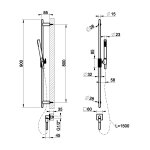 Gessi Inverso Rigato Drążek prysznicowy ze słuchawką, wężem 150 cm oraz przyłączem kątowym Chrom 73541.031