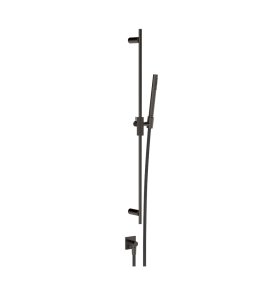 Gessi Inverso Rigato Drążek prysznicowy ze słuchawką, wężem 150 cm oraz przyłączem kątowym Black Metal Brushed PVD 73541.707
