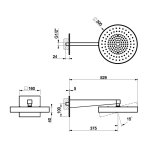 Gessi Inverso Rigato Głowica prysznicowa Ø 300 mm ścienna Chrom 63568.031