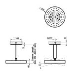Gessi Inverso Rigato Głowica prysznicowa Ø 300 mm sufitowa (długość regulowana) Chrom 63570.031