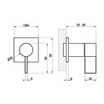 Gessi Inverso Rigato Mieszacz ścienny z jednym wyjściem - element zewnętrzny Chrom 73509.031