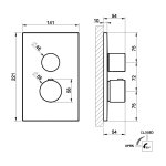 Gessi Inverso Rigato Mieszacz podtynkowy termostatyczny jednodrożny - element zewnętrzny Finox Brushed Nickel 73533.149