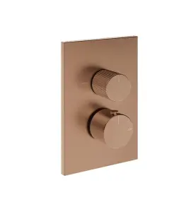 Gessi Inverso Rigato Mieszacz podtynkowy termostatyczny jednodrożny - element zewnętrzny Copper Brushed PVD 73533.708