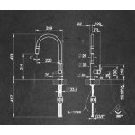 Gessi Mesh Bateria kuchenna jednouchwytowa 1-otworowa Finox/Matte Black 60003.599