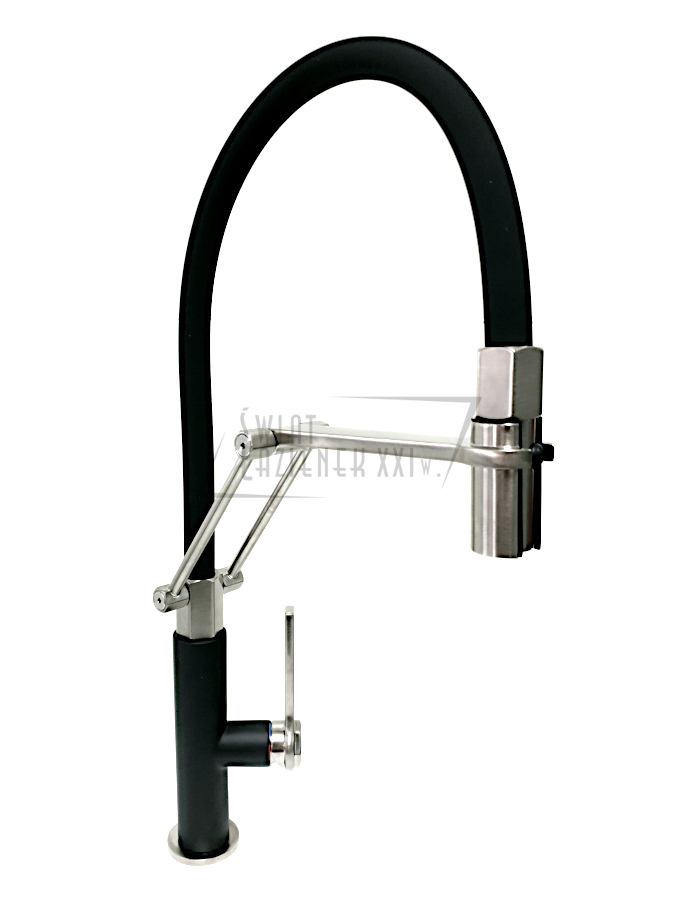 Gessi Officine Bateria kuchenna jednouchwytowa 1-otworowa Finox/Matte Black 60055.599