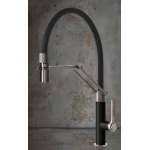      Gessi Officine Bateria kuchenna jednouchwytowa 1-otworowa Finox/Matte Black 60055.599