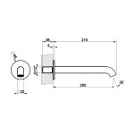 Gessi Orgini Wylewka ścienna 205 mm Matte Cipria 66102.275