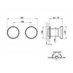 Gessi Origini Bateria natryskowa 2-otworowa podtynkowa - element zewnętrzny Chrom 66079.031