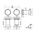 Gessi Origini Bateria natryskowa termostatyczna 2-otworowa podtynkowa - element zewnętrzny Chrom 66132.031
