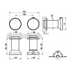 Gessi Origini Bateria natryskowa termostatyczna 2-otworowa podtynkowa 2-drożna - element zewnętrzny Chrom 66134.031