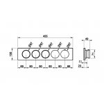 Gessi Origini Bateria natryskowa termostatyczna 5-uchwytowa podtynkowa 3-drożna - element zewnętrzny Chrom 66224.031