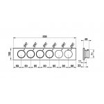 Gessi Origini Bateria natryskowa termostatyczna 6-uchwytowa podtynkowa 4-drożna - element zewnętrzny Chrom 66226.031