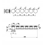 Gessi Origini Bateria natryskowa termostatyczna 6-uchwytowa podtynkowa 5-drożna - element zewnętrzny Chrom 66340.031