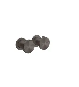Gessi Origini Bateria natryskowa termostatyczna 2-otworowa podtynkowa - element zewnętrzny Black Metal Brushed PVD 66132.707