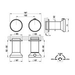 Gessi Origini Bateria natryskowa termostatyczna 2-otworowa podtynkowa 2-drożna - element zewnętrzny Black Metal Brushed PVD 66134.707