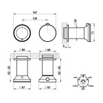 Gessi Origini Bateria natryskowa termostatyczna 2-otworowa podtynkowa 3-drożna - element zewnętrzny Copper Brushed PVD 66136.708