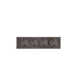 Gessi Origini Bateria natryskowa termostatyczna 4-uchwytowa podtynkowa 2-drożna - element zewnętrzny Black Metal Brushed PVD 66222.707