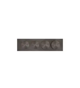 Gessi Origini Bateria natryskowa termostatyczna 4-uchwytowa podtynkowa 2-drożna - element zewnętrzny Black Metal Brushed PVD 66222.707