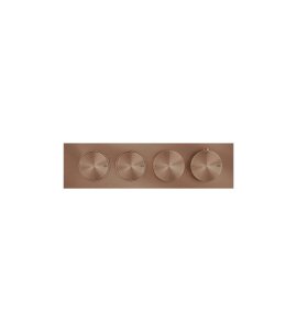 Gessi Origini Bateria natryskowa termostatyczna 4-uchwytowa podtynkowa 2-drożna - element zewnętrzny Copper Brushed PVD 66222.708