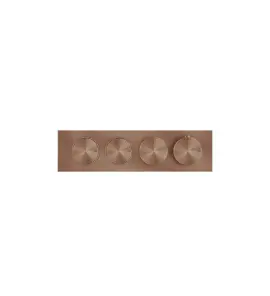 Gessi Origini Bateria natryskowa termostatyczna 4-uchwytowa podtynkowa 2-drożna - element zewnętrzny Copper Brushed PVD 66222.708