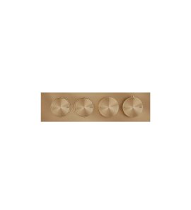 Gessi Origini Bateria natryskowa termostatyczna 4-uchwytowa podtynkowa 2-drożna - element zewnętrzny Warm Bronze Brushed PVD 66222.726