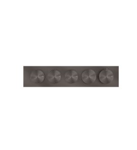 Gessi Origini Bateria natryskowa termostatyczna 5-uchwytowa podtynkowa 3-drożna - element zewnętrzny Black Metal Brushed PVD 66224.707