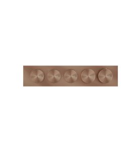 Gessi Origini Bateria natryskowa termostatyczna 5-uchwytowa podtynkowa 3-drożna - element zewnętrzny Copper Brushed PVD 66224.708