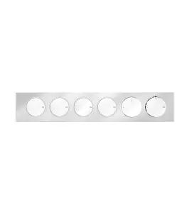 Gessi Origini Bateria natryskowa termostatyczna 6-uchwytowa podtynkowa 4-drożna - element zewnętrzny Chrom 66226.031