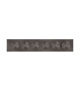 Gessi Origini Bateria natryskowa termostatyczna 6-uchwytowa podtynkowa 4-drożna - element zewnętrzny Black Metal Brushed PVD 66226.707