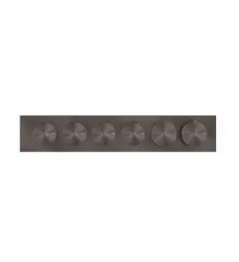 Gessi Origini Bateria natryskowa termostatyczna 6-uchwytowa podtynkowa 4-drożna - element zewnętrzny Black Metal Brushed PVD 66226.707