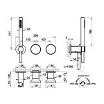 Gessi Origini Bateria prysznicowa z przełącznikiem 2-drożnym ze słuchawką i wężem - element zewnętrzny Chrom 66036.031