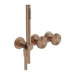 Gessi Origini Bateria prysznicowa z przełącznikiem 2-drożnym ze słuchawką i wężem - element zewnętrzny Copper Brushed PVD 66036.708