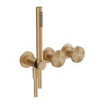 Gessi Origini Bateria prysznicowa z przełącznikiem 2-drożnym ze słuchawką i wężem - element zewnętrzny Warm Bronze Brushed PVD 66036.726