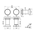 Gessi Origini Bateria natryskowa termostatyczna 2-otworowa podtynkowa - element zewnętrzny Black Metal Brushed PVD 66132.707