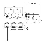 Gessi Origini Bateria umywalkowa 3-otworowa podtynkowa - element zewnętrzny Glossy Ocra 66090.277
