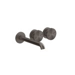 Gessi Origini Bateria umywalkowa 3-otworowa podtynkowa - element zewnętrzny Black Metal Brushed PVD 66090.707