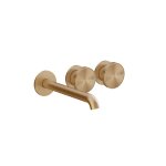 Gessi Origini Bateria umywalkowa 3-otworowa podtynkowa - element zewnętrzny Warm Bronze Brushed PVD 66090.726