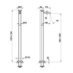 Gessi Origini Bateria umywalkowa wolnostojąca - element zewnętrzny Chrom 66095.031