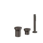 Gessi Origini Bateria wannowa 3-otworowa z zestawem prysznicowym Black Metal Brushed PVD 66043.707