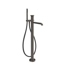 Gessi Origini Bateria wannowa wolnostojąca z zestawem prysznicowym Black Metal Brushed PVD 66028.707