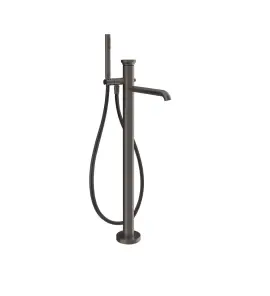 Gessi Origini Bateria wannowa wolnostojąca z zestawem prysznicowym Black Metal Brushed PVD 66028.707